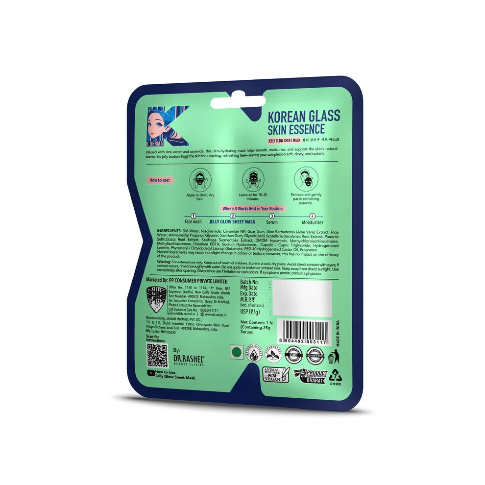 Dr.Rashel beauty elixirs jelly glow sheet mask - korean glass