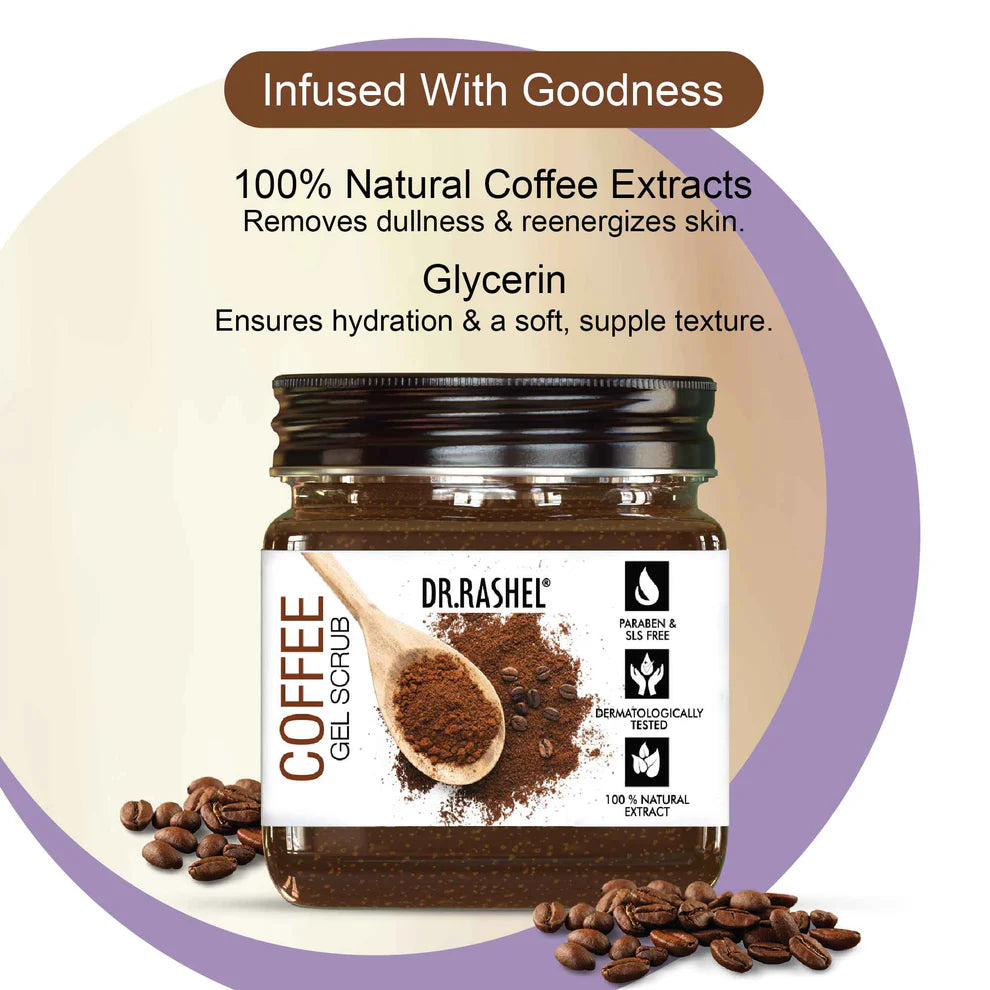 Dr.Rashel beauty elixirs face & body gel scrub 380ml - coffee