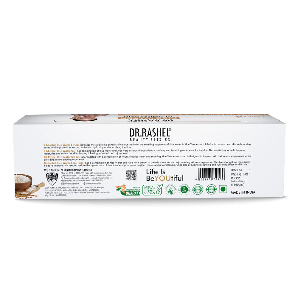 Dr.rashel Beauty Elixirs 380 Ml Pack Of 4 - Rice Water