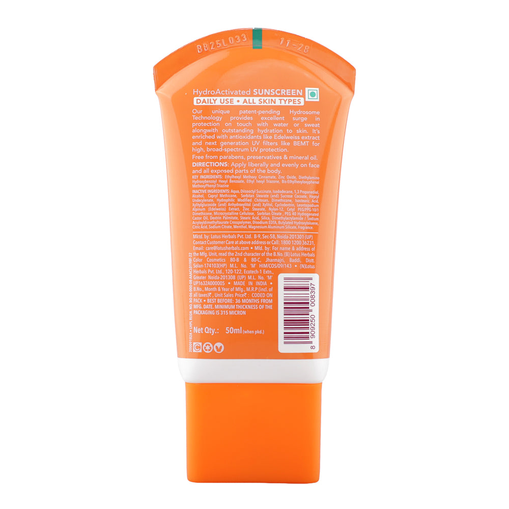 Lotus Safe Sub Hydroactivated Sunscreen SPF 50+ 50 ML