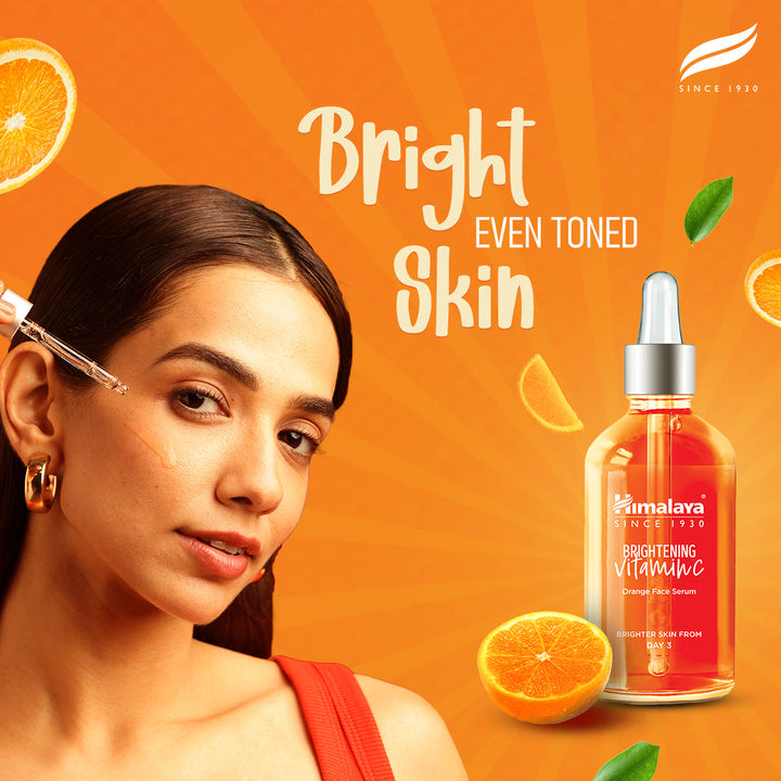 Himalaya Brightening Vitamin C Orange Face Serum 15ml + Orange Face Wash 50ml Free