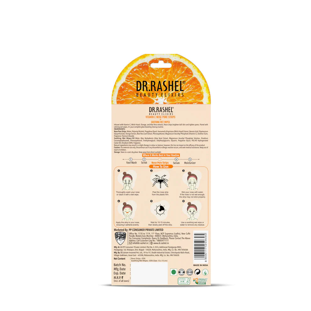 DR.RASHEL Beauty Elixirs Nose Pore Strips – Vitamin C 10 Strips