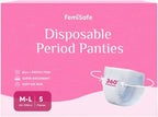 FemiSafe Disposable Period Panties | Leak proof, Ultra soakage & 360 degree coverage Sanitary Pad (Pack of 5)