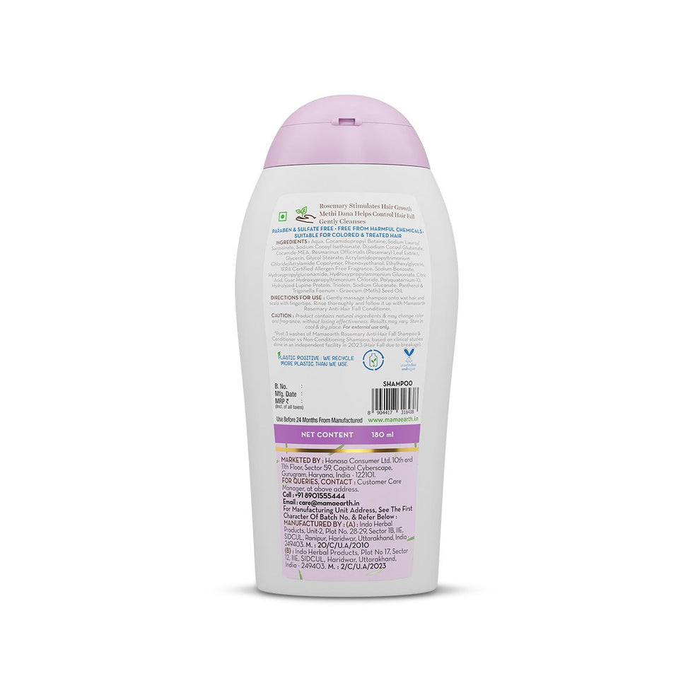 Mamaearth Rosemary Anti Hair Fall Shampoo 180ml