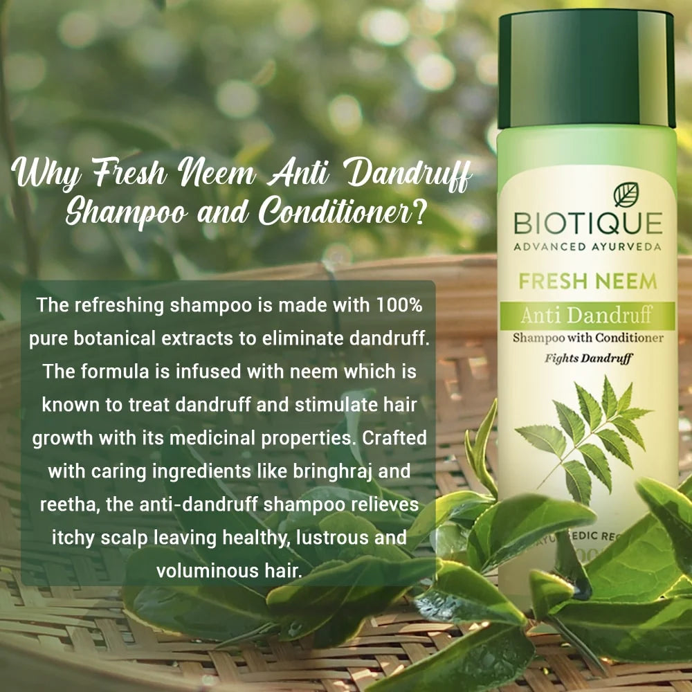 Biotique Bio-Fresh Neem Anti-Dandruff Shampoo & Conditioner 180ml