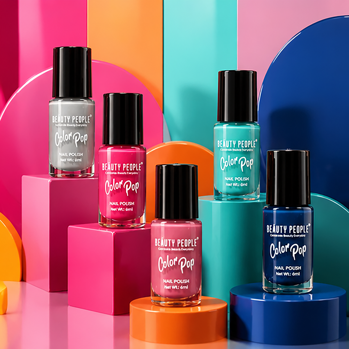 Beauty People Color Pop Nail Polish – 6 Shades Combo Pack (6ml Each)