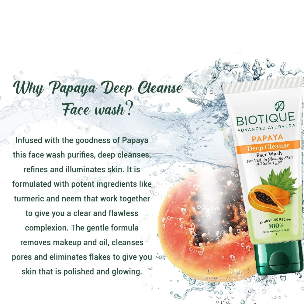 Biotique Bio-Papaya Deep Cleanse Face Wash 100ml