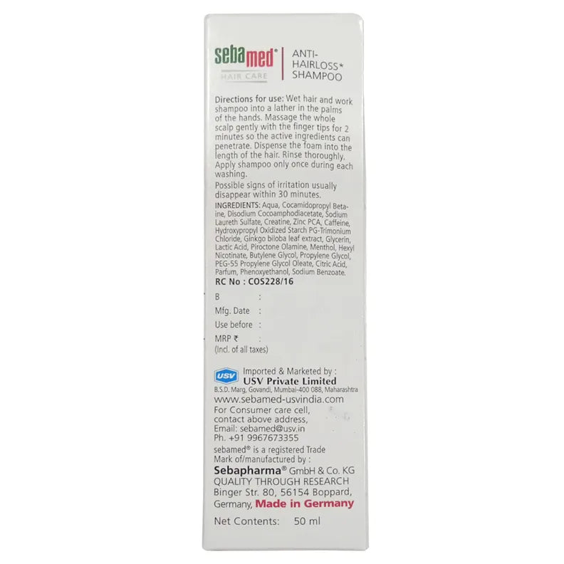 Sebamed Anti-Hairloss Shampoo 50ml – Gentle Scalp Care for Hair