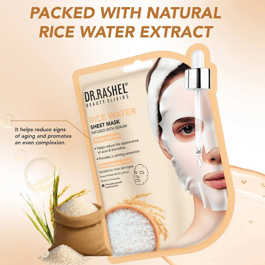 DR.RASHEL Beauty Elixirs Sheet Mask – Rice | Buy 1 Get 1 Free