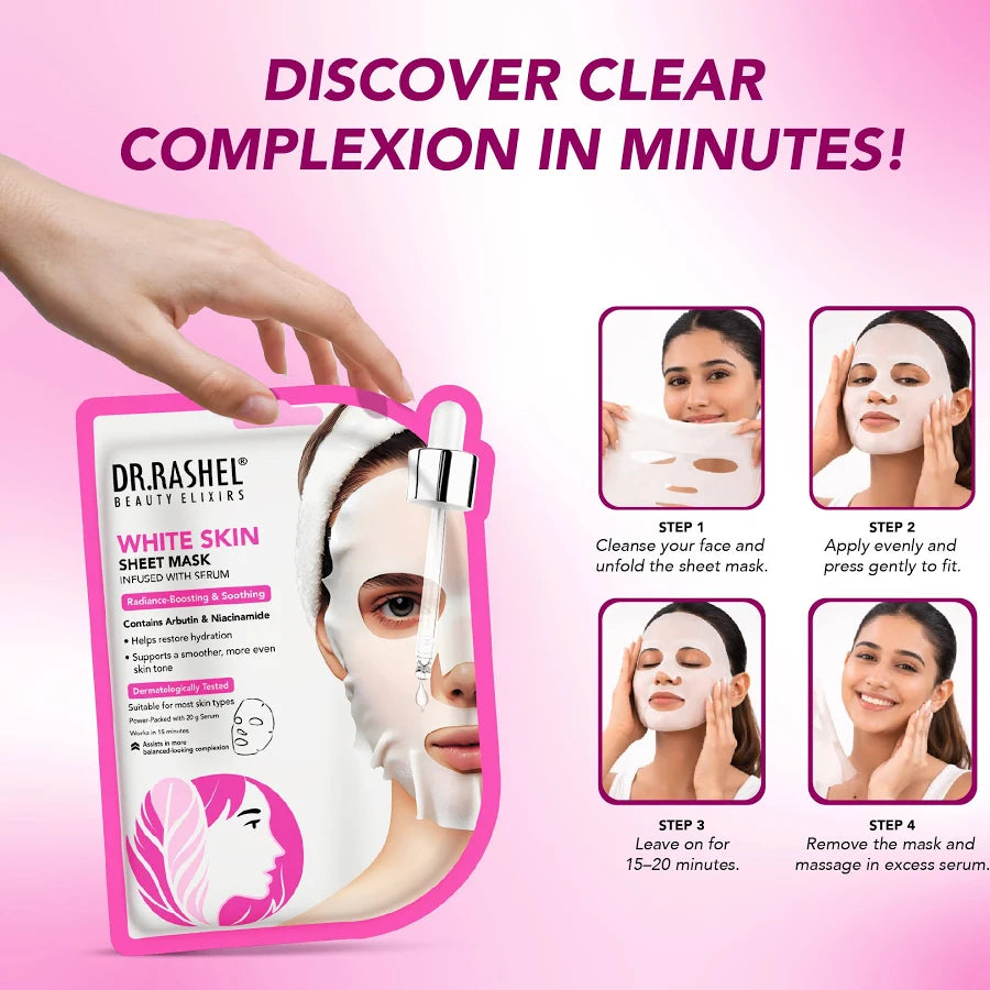 DR.RASHEL Beauty Elixirs White Skin Sheet Mask – Buy 1 Get 1 Free