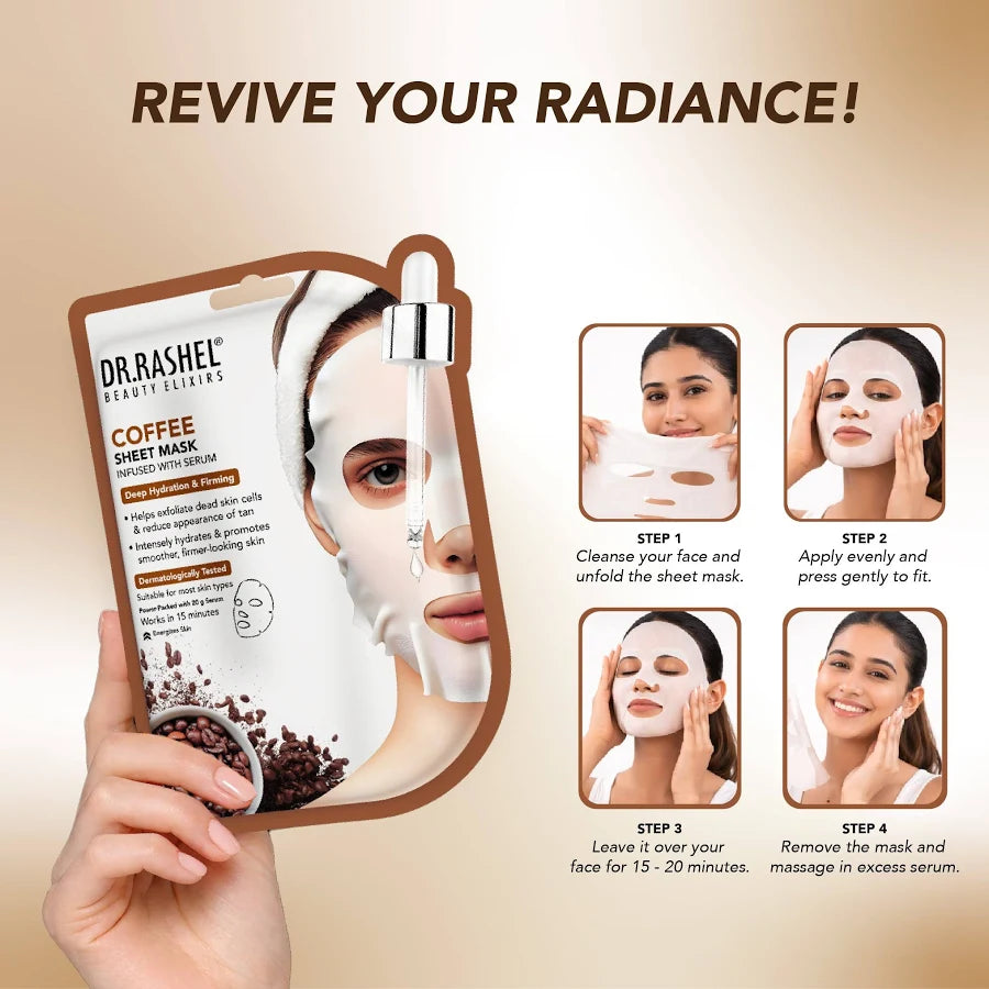 DR.RASHEL Beauty Elixirs Sheet Mask – Coffee | Buy 1 Get 1 Free