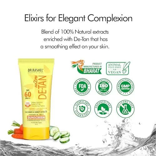 DR.RASHEL Beauty Elixirs Sunscreen – De-Tan SPF 60 50ml